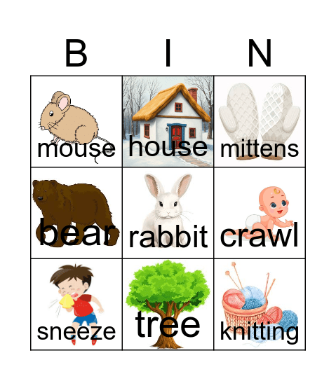 The Mitten Bingo Card