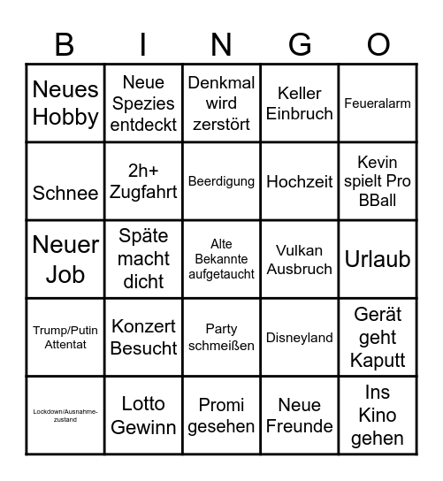 2026 Bingo J9 Bingo Card