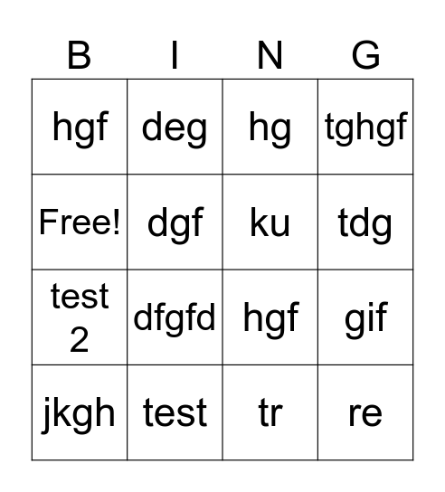 Tomodachi Direct Bingo Card