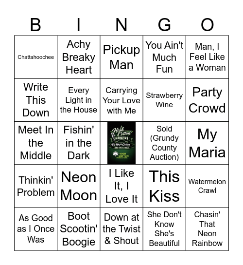 90's Country SINGO Bingo Card