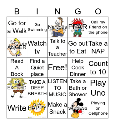 COPING SKILLS BINGO  Bingo Card