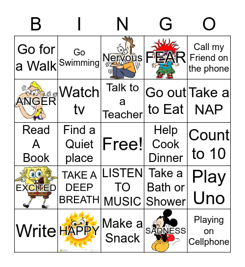 COPING SKILLS BINGO  Bingo Card