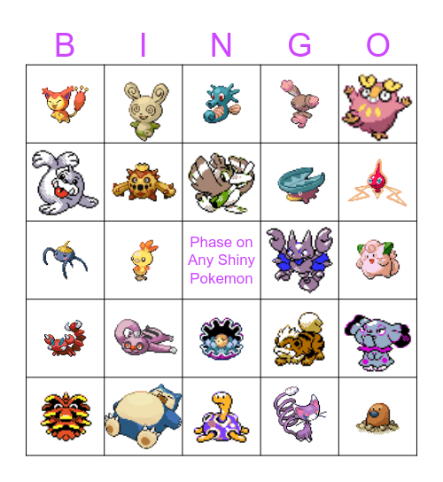 Shiny Bingo 2026 Bingo Card