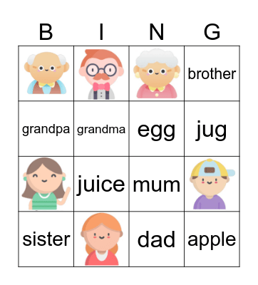 Family Bingo Card