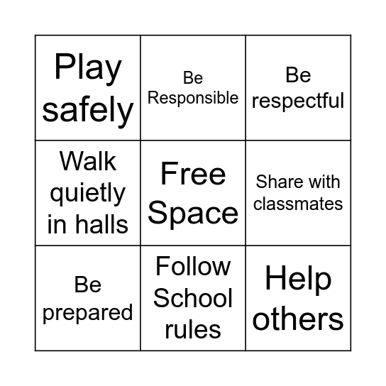 PBIS BINGO Card