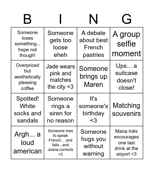 LAST DAY BINGOOOO Bingo Card