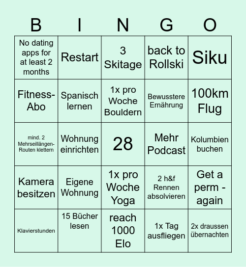 My 2026 Bingo Card