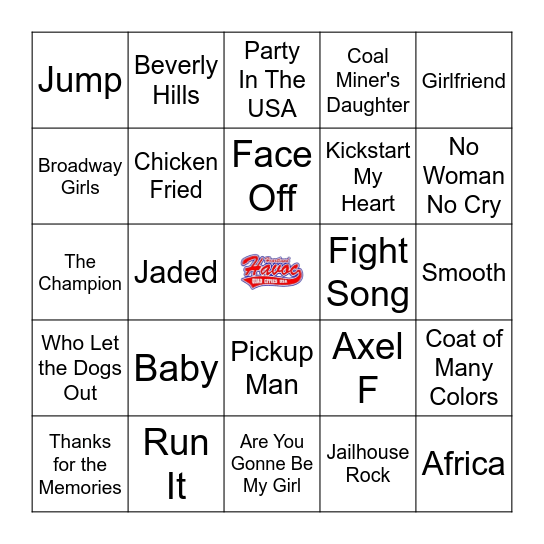 Mix Tape Bingo Card