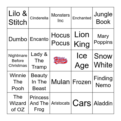 Children's Movies Bingo Card
