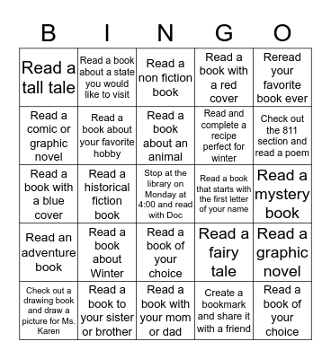 Winter Bingo Card