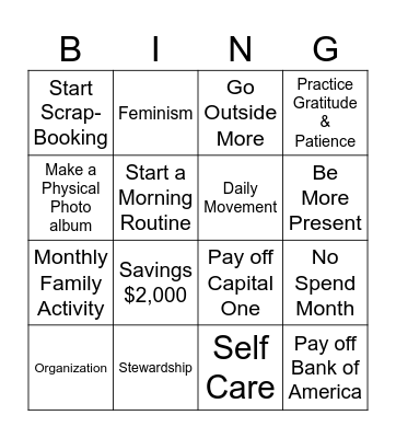 2026 Bingo Card