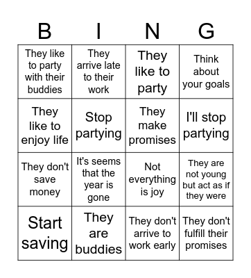 Las Promesas y los Propósitos Bingo Card