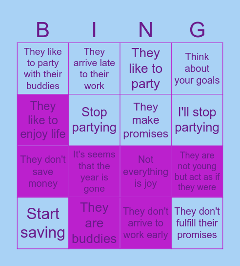 Las Promesas y los Propósitos Bingo Card