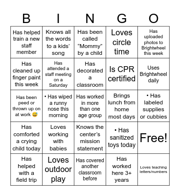 MDC Ice Breaker Bingo Card
