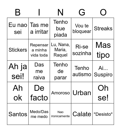 Teresa Bingo Card