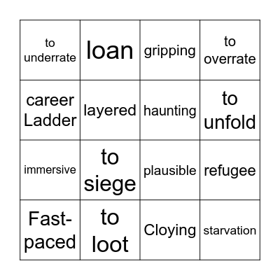 Vocab bingo 1 Bingo Card