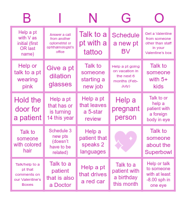 FEBRUARY TEG BINGO Card