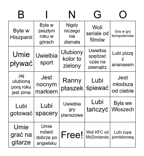 Find a Person BINGO Card