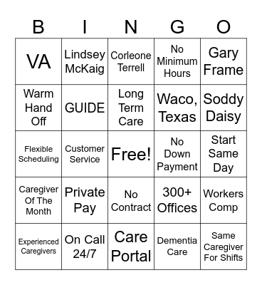Cornerstone BINGO Card