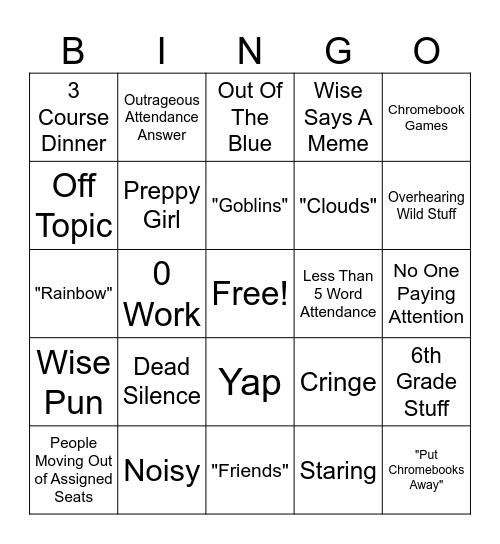 Social Studies Bingo Card