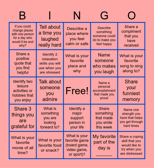 BINGO CARD Bingo Card