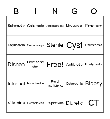 Advanced Spanish Bingo Card