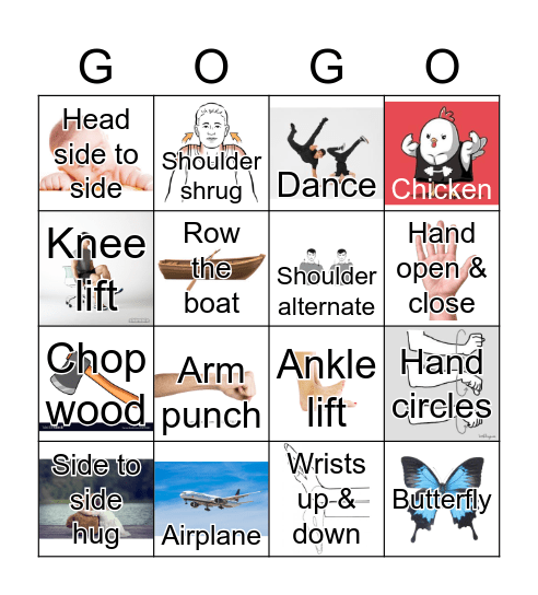 Exercise Bingo Card