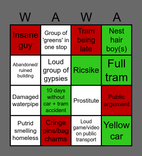 Miskolc gettó Bingo Card