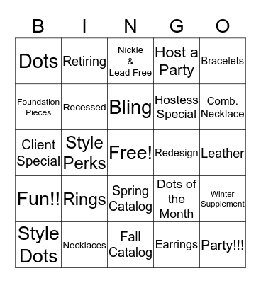 Style Dots Bingo  Bingo Card