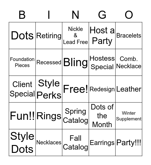Style Dots Bingo  Bingo Card