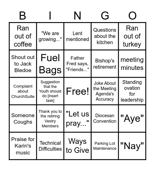 2026 Annual Meeting Bingo Card