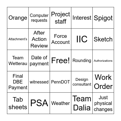 FU WINTER SCHOOL BINGO Card