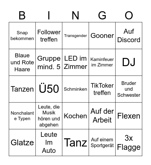 Ome TV Bingo Card