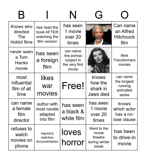 Film Bingo Card