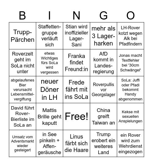 Roverbingo Card