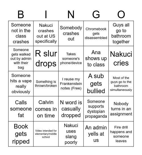 Sci-Fi '26 Bingo Card