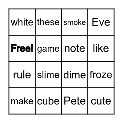 BINGO Card