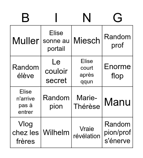 Cash investigation Bingo Card