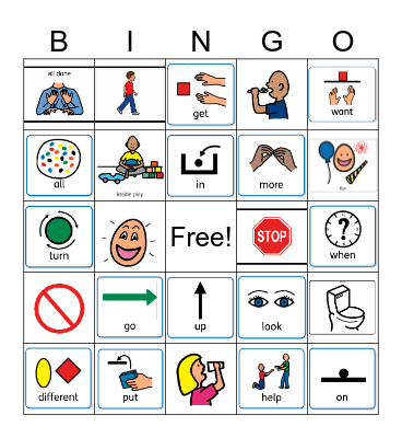 Core Word Bingo Card