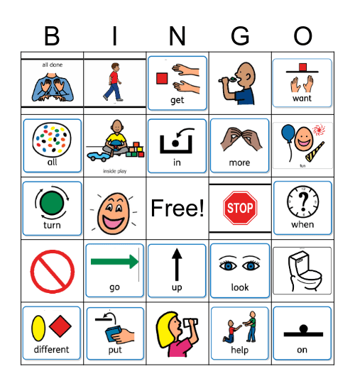 Core Word Bingo Card