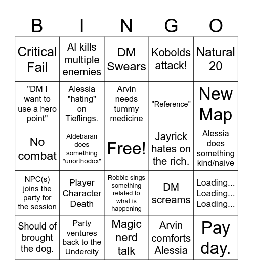 Fateful Few Bingo 3: Search for a Bingo Card