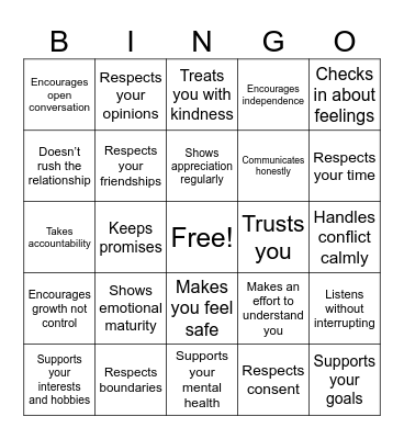 Green Flag Bingo Card