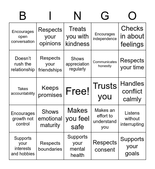 Green Flag Bingo Card