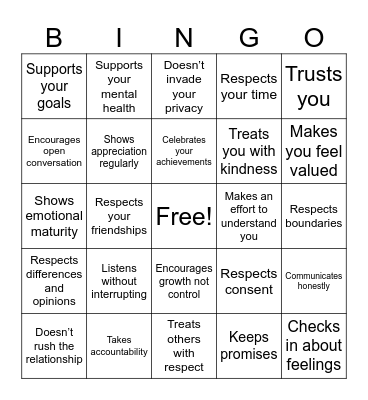 Green Flags Bingo Card