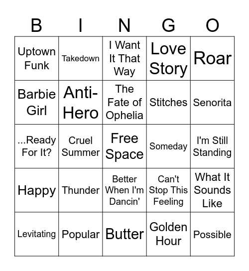 Jahphia's Birthday Bingo Card