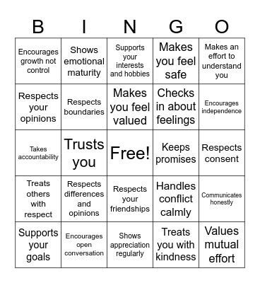 Green Flags Bingo Card