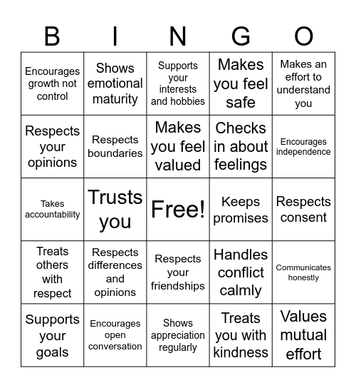 Green Flags Bingo Card