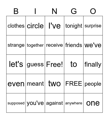 Snap or Trap Bingo Card