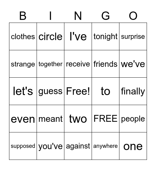 Snap or Trap Bingo Card