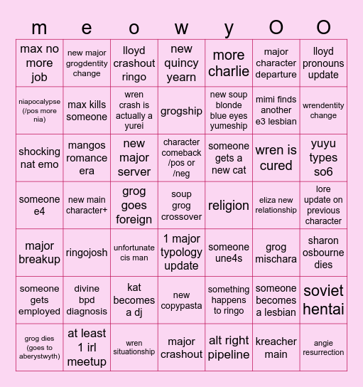 fun bingo Card